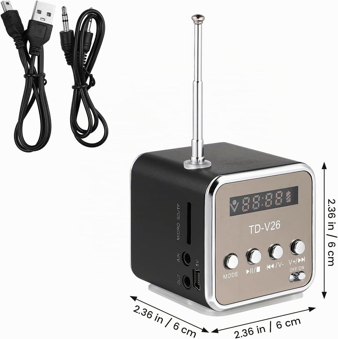 ULTECHNOVO Mini-, digitaler tragbarer Musik-MP3/4-Player, Micro-SD/TF-USB-Disk-, FM-Radio, Mini-Digi
