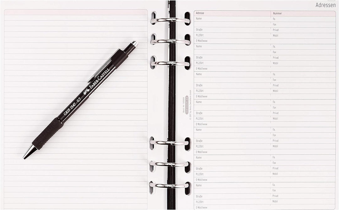 Chronoplan 50173 nachfüllbarer Terminplaner / Organizer / Terminkalender Mappe aus Premium Vollrindl