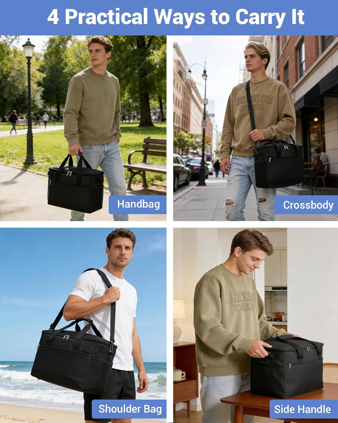 KONO Kühltasche Gross Faltbar 20L 30L – Isoliertasche Thermotasche bis zu 12h Kühlung, Auslaufsicher