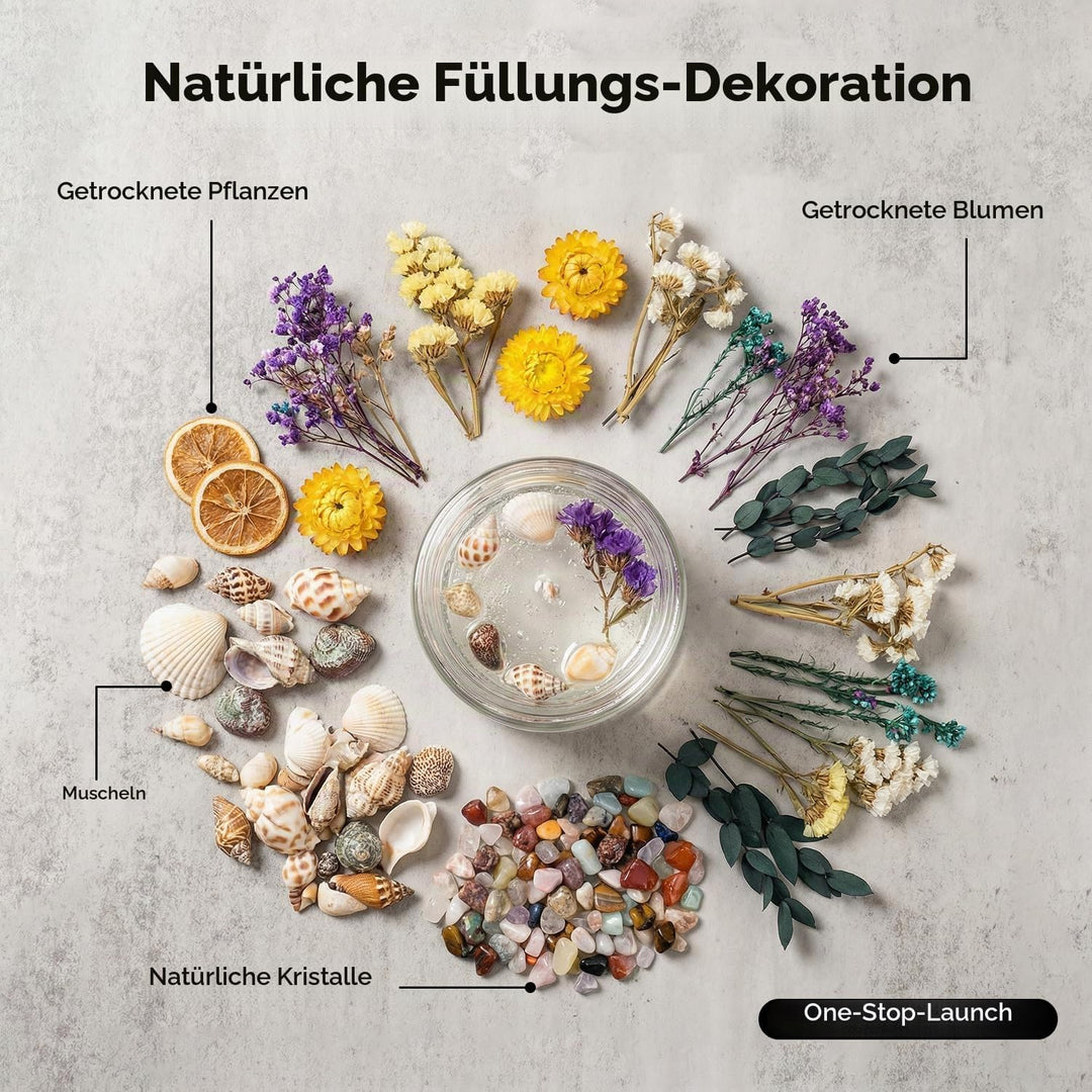LumaCraft Kerzen Set zur Kerzenherstellung mit klarem Gelwachs – 1000g Transparentes Jelly Wachs mit
