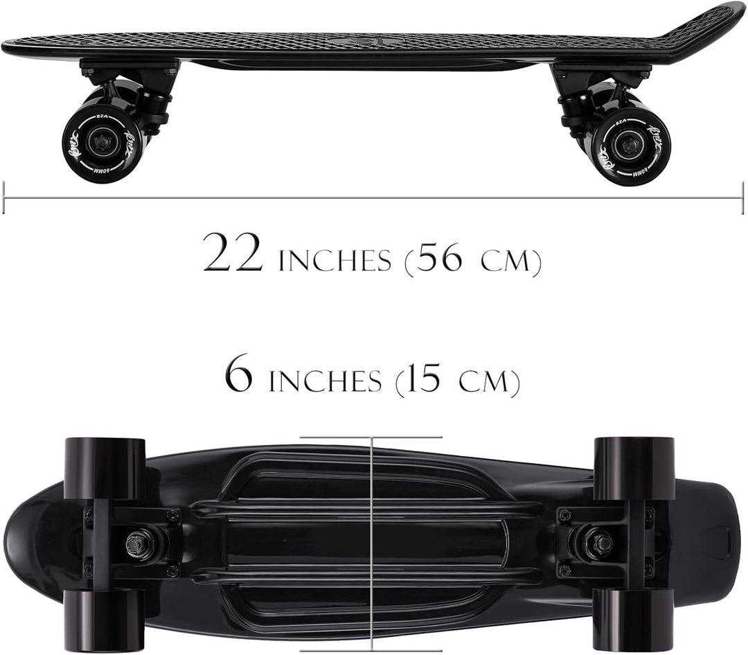 KMX 55,9 cm Mini Cruiser Skateboard für Jungen Mädchen und Jugendliche, komplettes Anfänger-Skateboa