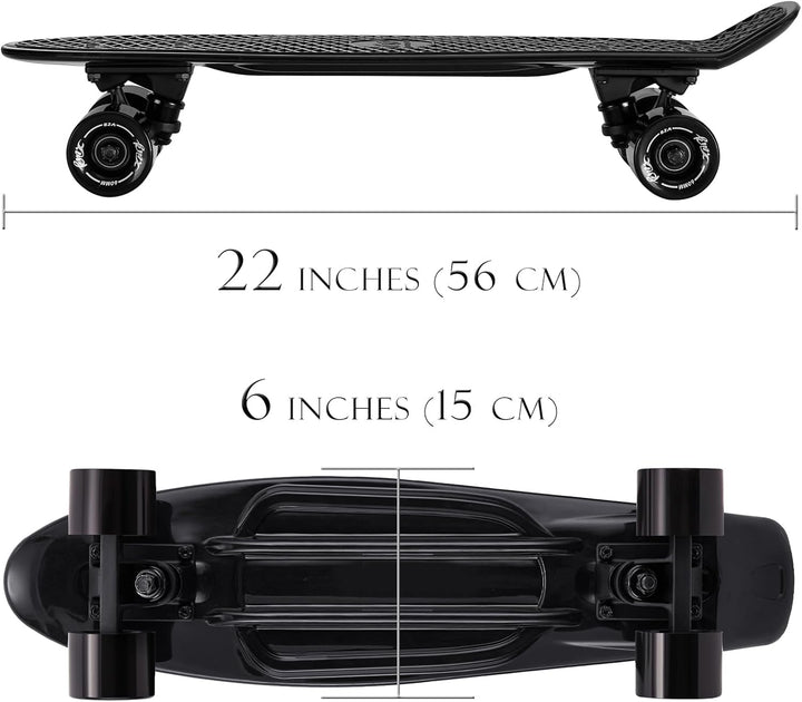 KMX 55,9 cm Mini Cruiser Skateboard für Jungen Mädchen und Jugendliche, komplettes Anfänger-Skateboa