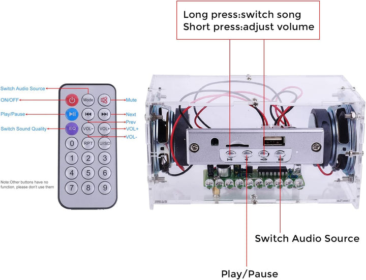 DIY Lautsprecher Box Kit Löt bausatz Lernen Tragbare Elektronische Sound-Verstärker mit LED Home Ste