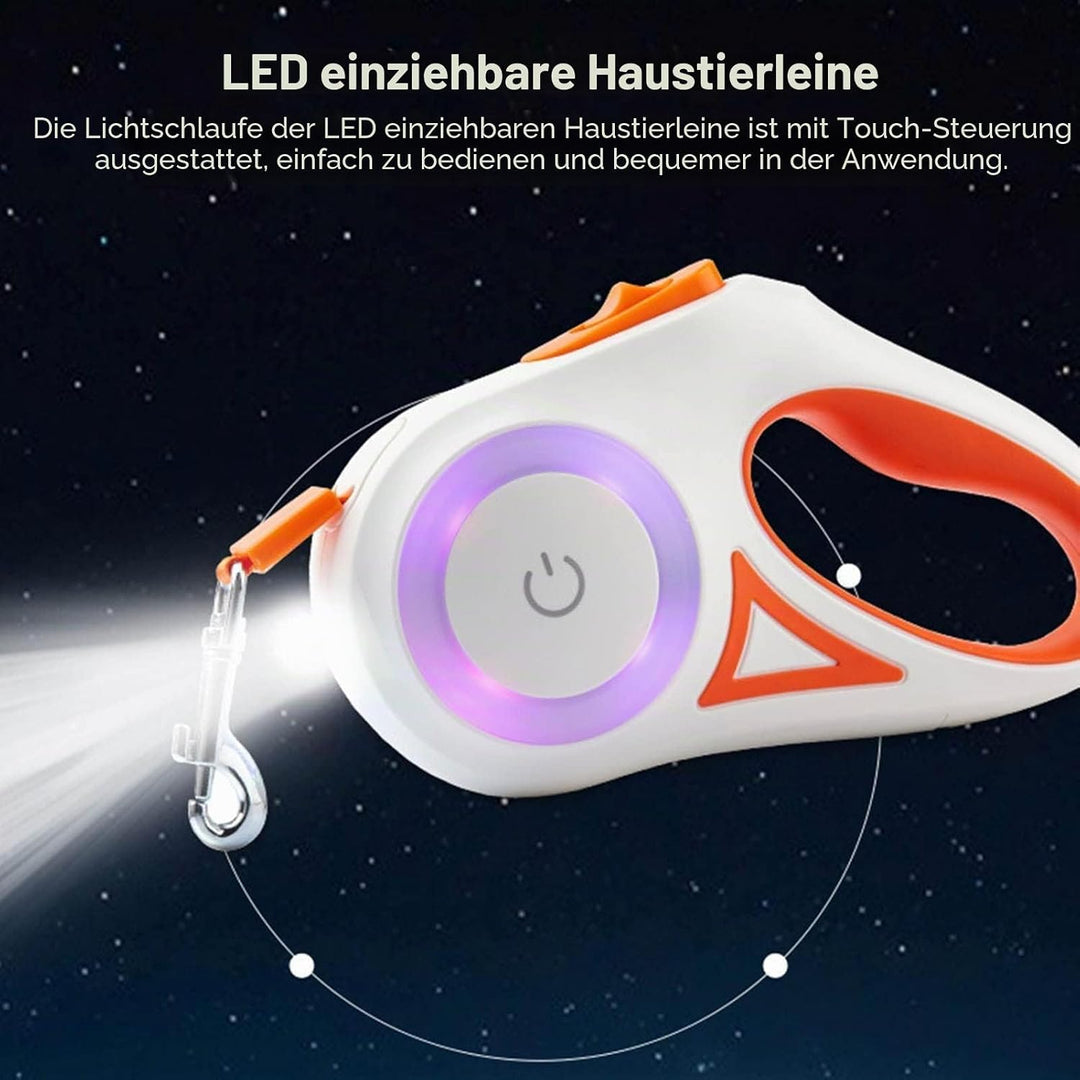 Ausziehbare LED-Hundeleine, Ausziehbare Haustierleine Mit Buntem LED-Licht, Ergonomischer Griff, Hun