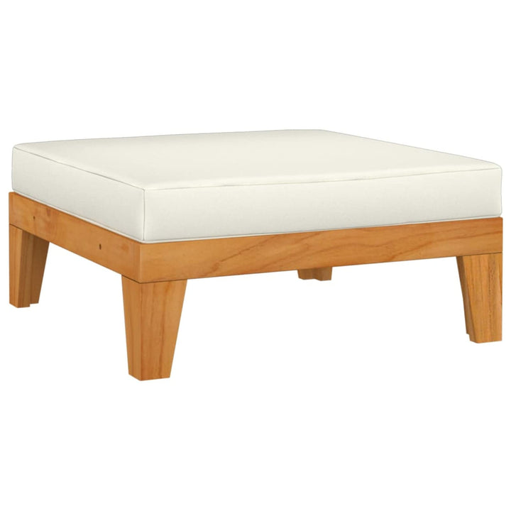 Tidyard Modular Fusshocker mit Kissen Gartensofa Einzelsofa Loungesofa Gartenmöbel Akazie Massivholz