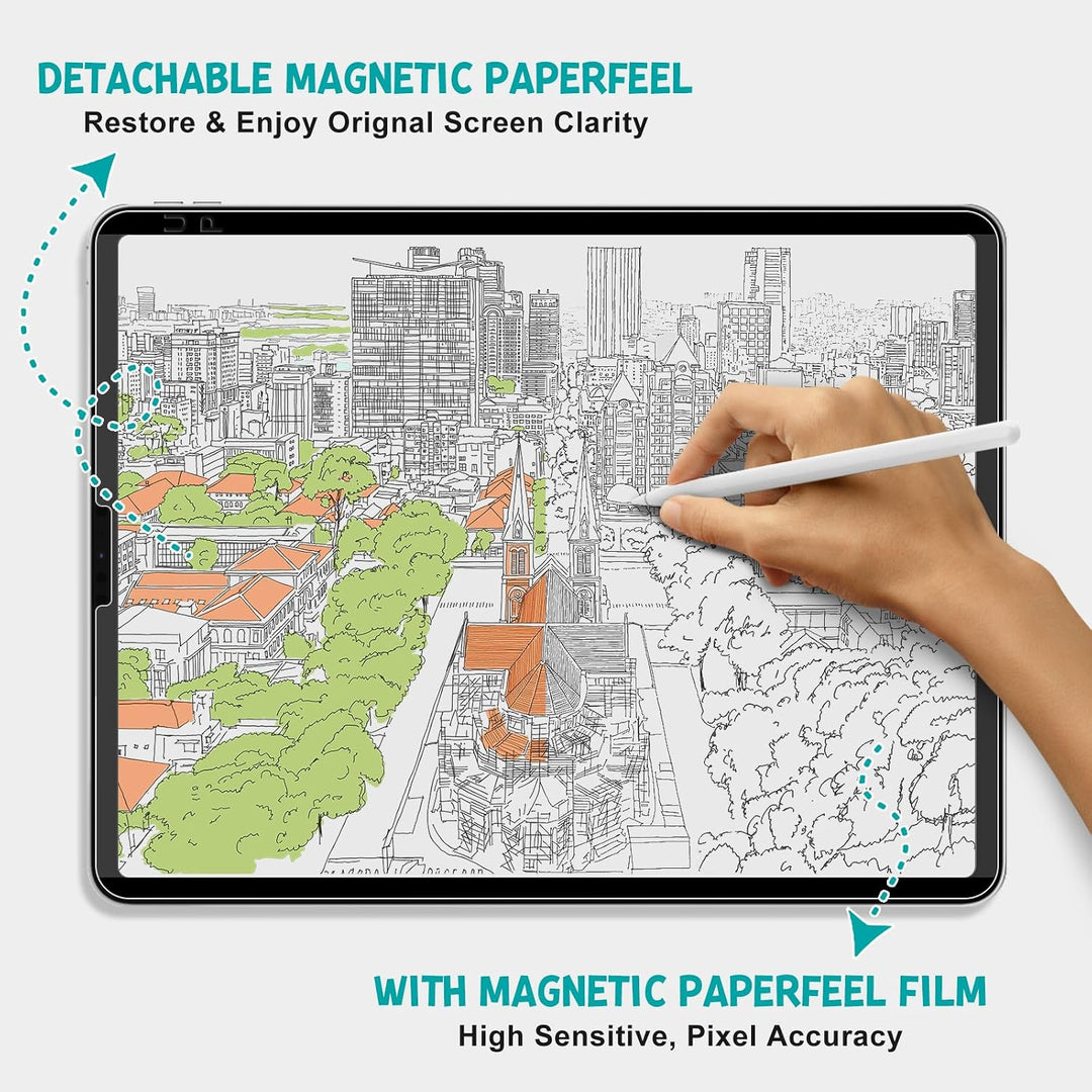 PAPERFEEL Magnetischer Folie für iPad Air 13 2024 M2 Schutzfolie, Matt Papier Magnetisch Folie zum S