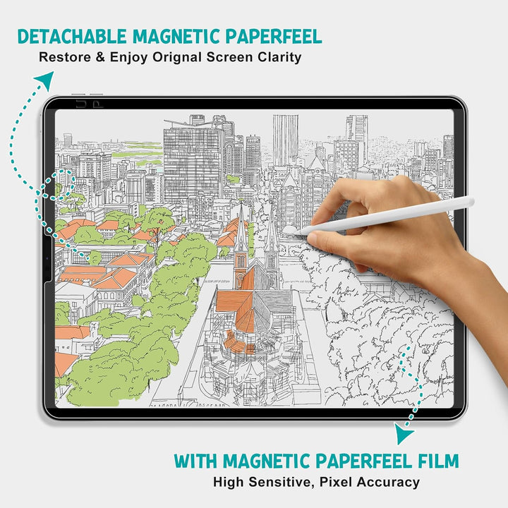 PAPERFEEL Magnetischer Folie für iPad Air 13 2024 M2 Schutzfolie, Matt Papier Magnetisch Folie zum S