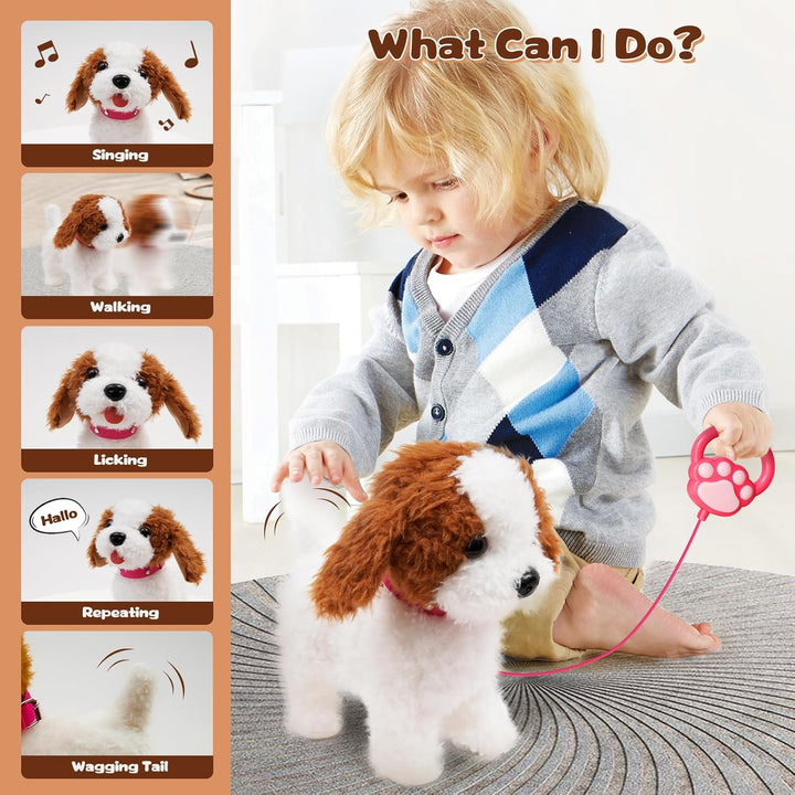 Hund Spielzeug Kinder,laufender Hund mit Leine der läuft und bellt,Haustiere roboterhund interaktive