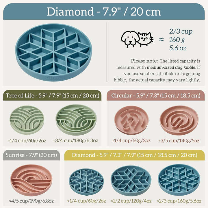 OHMO Anti Schling Napf Hund (Diamant), Antischlingnapf Hunde für Katzen Welpen, gesundes Fressen sto