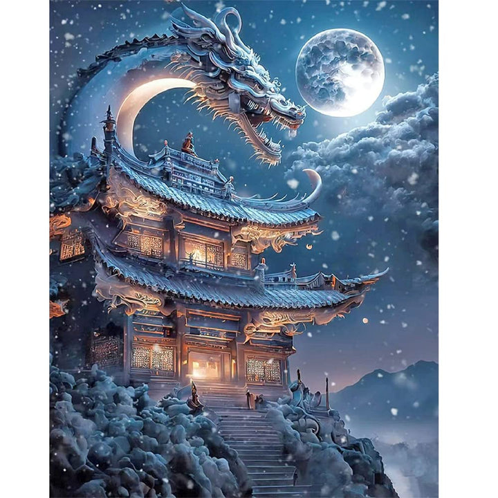 5D DIY Square Drill Diamond Painting Drachen 40x50 cm 3D Ai Diamond Painting Eckige Steine Diamant P