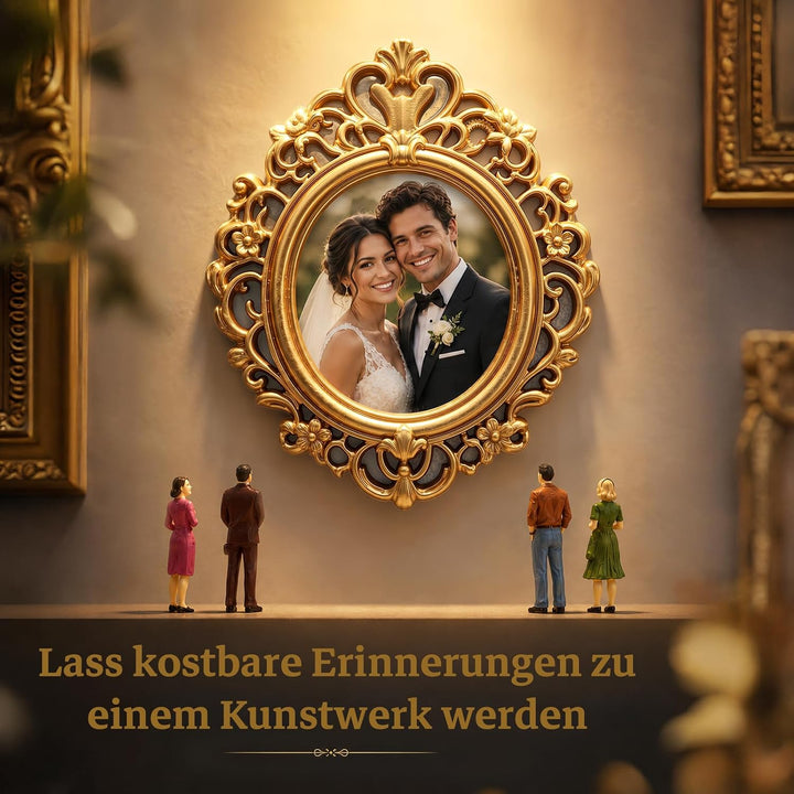 DIY Mini Museum Menschen Bilderrahmen, Mini Figuren Museum Bilderrahmen mit 11 Goldene Rahmen Vintag