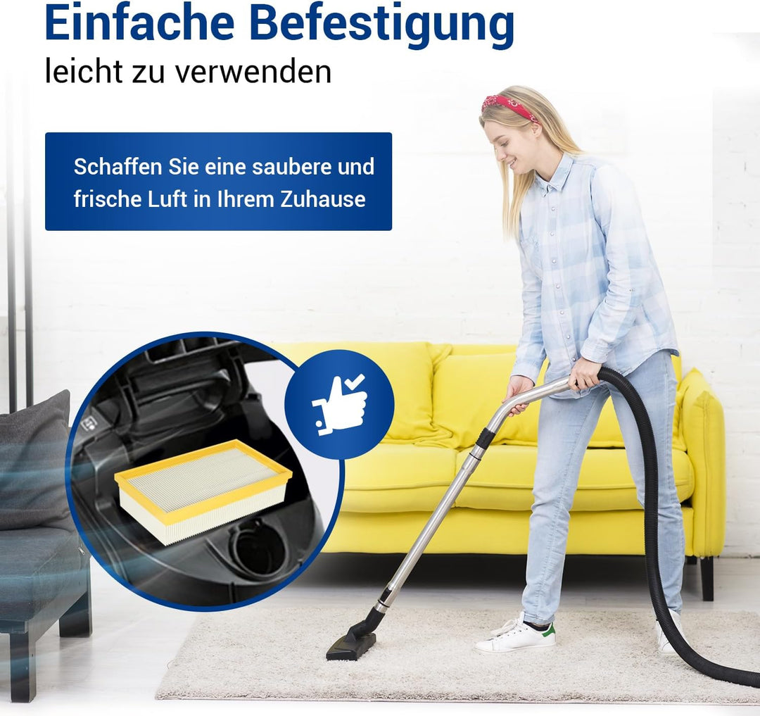 VIOKS 2x Flachfaltenfilter Ersatz für Kärcher Filter 6.904-367.0 Lamellenfilter Staubsauger Filter f