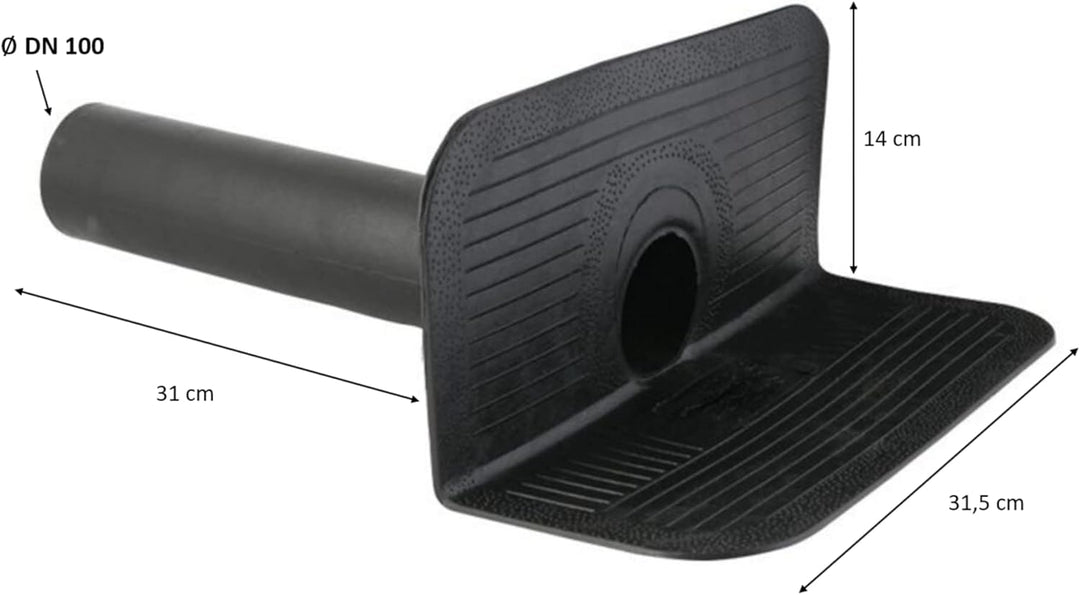 Attikaablauf, Winkelablauf, Bitumen-Flansch, Dachgully, Notentwässerung, Entwässerung, DN 50-100 (DN