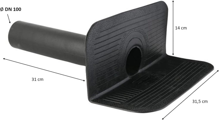 Attikaablauf, Winkelablauf, Bitumen-Flansch, Dachgully, Notentwässerung, Entwässerung, DN 50-100 (DN