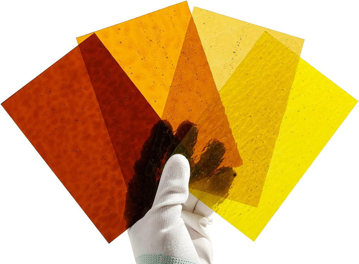 Lanyani 10 Blatt transparente Buntglasplatten, 10,2 x 15,2 cm, farbiges strukturiertes Kathedralglas