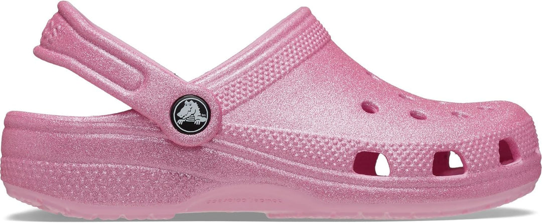 Crocs Unisex Kinder Classic Glitter Clog K Holzschuh, Rosa Tweed Glitzer