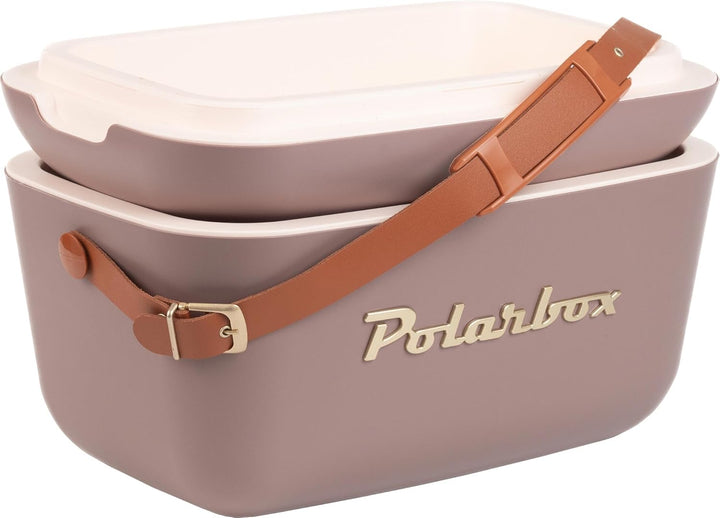 Kühlbox, 12 l, Gold, Braun mit goldfarbenen Details. POLARBOX Braun, Gold, Braun, Gold