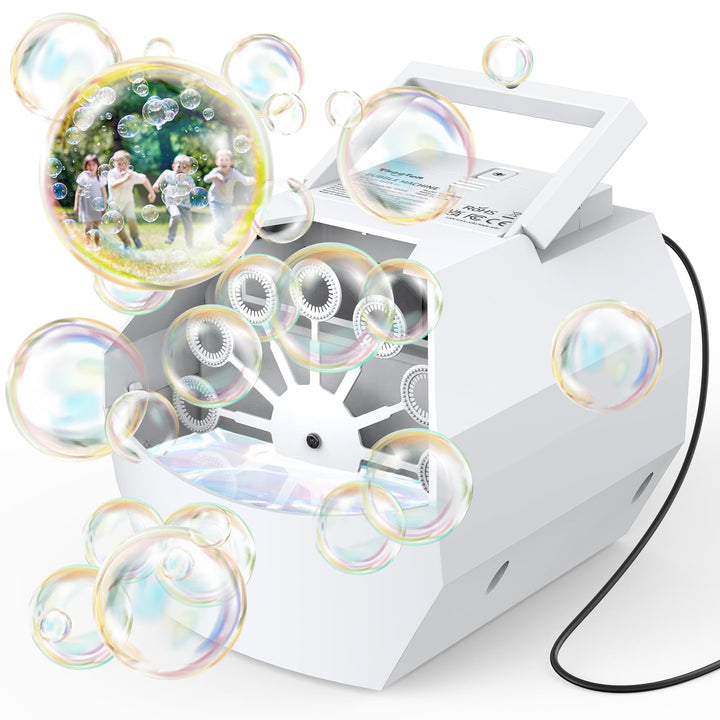 Theefun Tragbare Seifenblasenmaschine, Automatischer Seifenblasenmaschine Kinder 500ml Seifenblasen