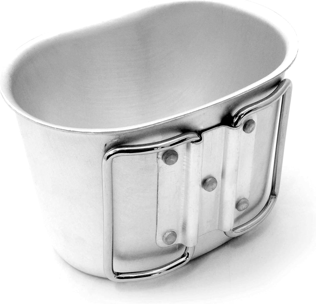 Ganzoo Feldflasche 1 Liter inkl. Trinkbecher (Kochbehälter) aus Aluminium, Bundeswehr-Flasche/Alu Tr