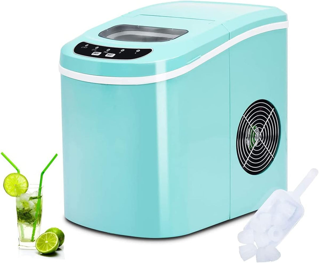 RELAX4LIFE Eiswürfelmaschine, Eismaschine mit Eiswürfelschaufel & Eiskorb, 2 Eiswürfelgrössen, 12 kg