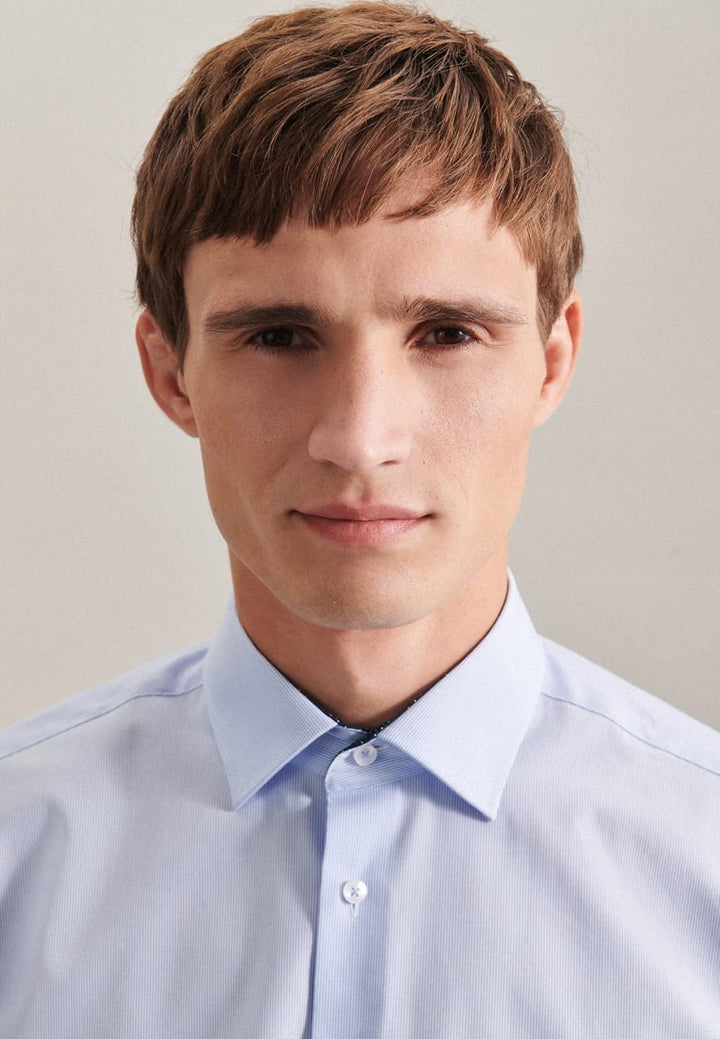 Seidensticker Herren Hemd 43 Hellblau, 43 Hellblau