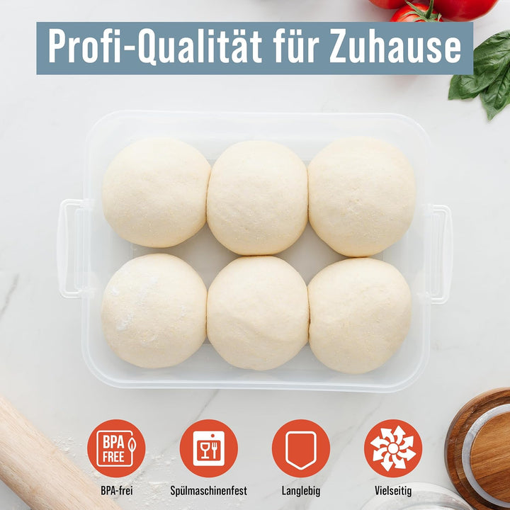 Chef Pomodoro 2 x Pizzaballenbox mit Deckel (35,6 x 27,9 cm), Teigbox Pizza, Pizzaboxen Teig, Pizzat