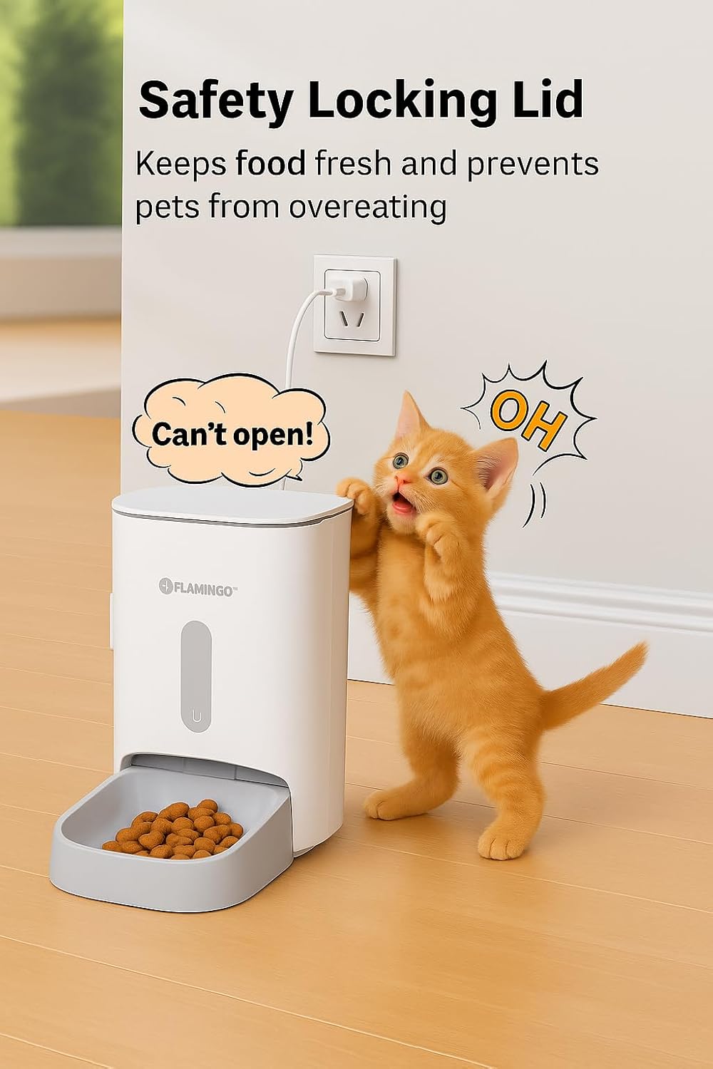 Futterautomat Katze - Futterautomat Hund - Futterautomat Katze Nassfutter - 4,5L Kapazität mit Timer