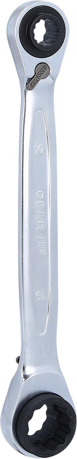 KS Tools 503.4565 4 in 1 GEARplus umschaltbar Doppel-Ratschenringschlüssel, 10x13x17x19mm, 10x13x17x