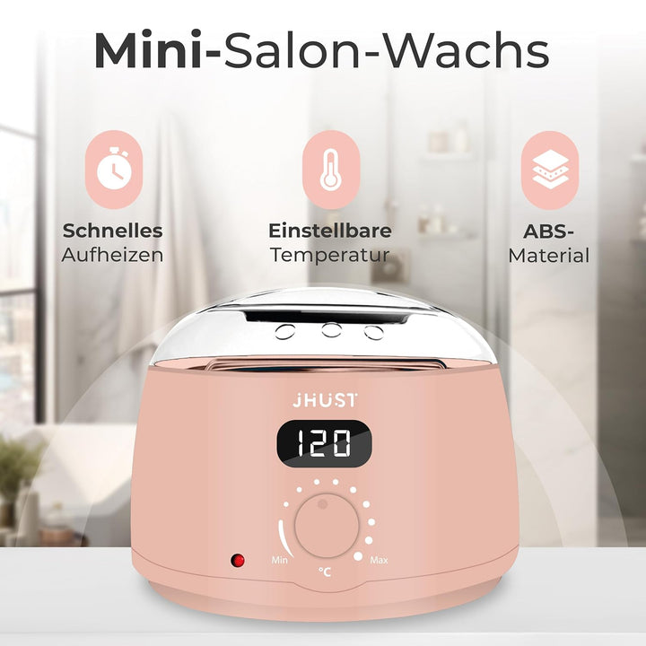 Wachswärmer-Set Pink mit 600g Wachsperlen & viel Zubehör, inkl. After-Wachs-Spray, Wachsset Waxing P