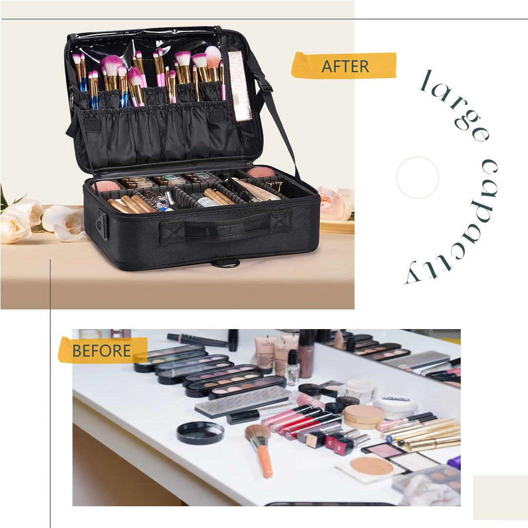 Kosmetiktasche Gross Make up Tasche Schminktasche Kosmetikkoffer Make up Koffer Schminkkoffer Leer M