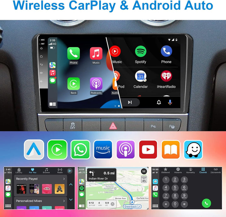Android Autoradio Wireless CarPlay Wireless Android Auto für Audi_A3 S3 RS3 2GB+32GB 9 Zoll QLED Bil