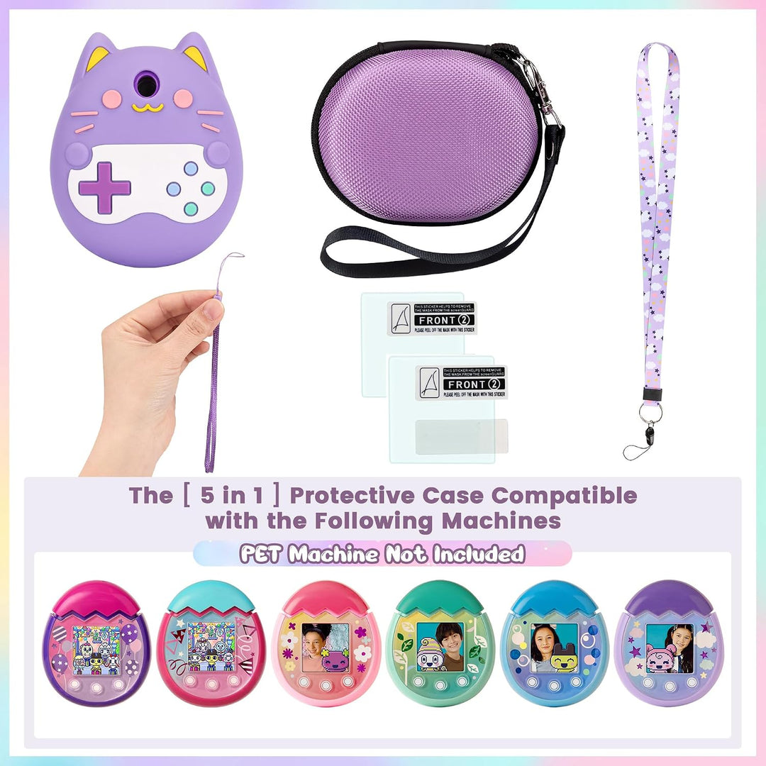 Silikon Hülle und Hartschalenkoffer kompatibel mit Tamagotchi Pix Virtuelles Haustierspielzeug, Schu