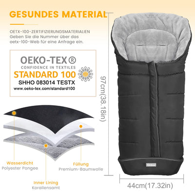 Orzbow Fusssack für Kinderwagen Buggy,Baby Fusssack Schlafsack,Babyfusssack für Babyschale,Winterfus