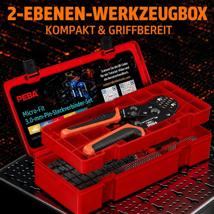PEBA Micro-Fit 3.0 Crimpzangen Set für 2-10 Pin Kontakte | Präzisionszange für 2-reihige Micro-Fit 3