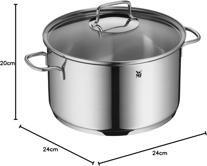 WMF Astoria Vorteils Topfset Induktion 5-teilig, Kochtopf Set mit Glasdeckel, Cromargan Edelstahl po