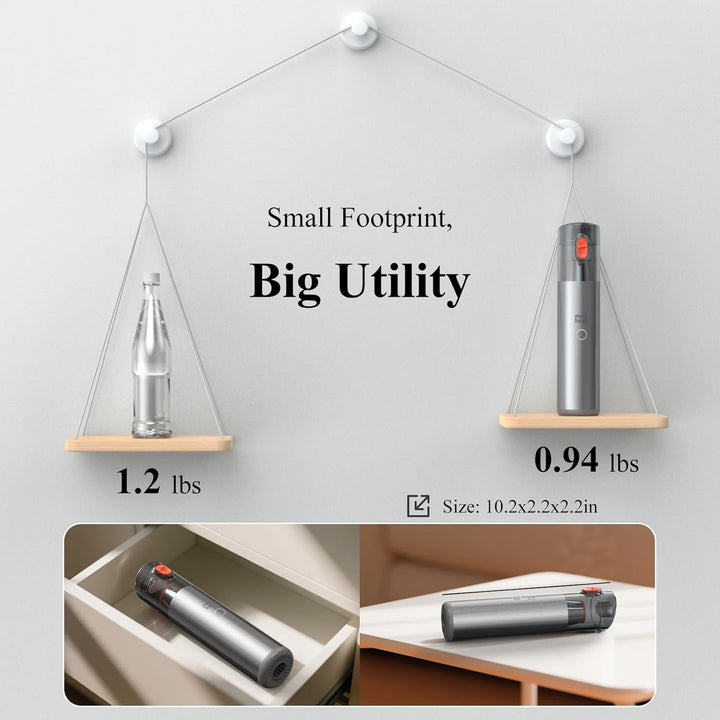 Minthouz Handheld Staubsauger Akku, 3-in-1 Handstaubsauger Stark, Tragbarer Autostaubsauger, Kombina