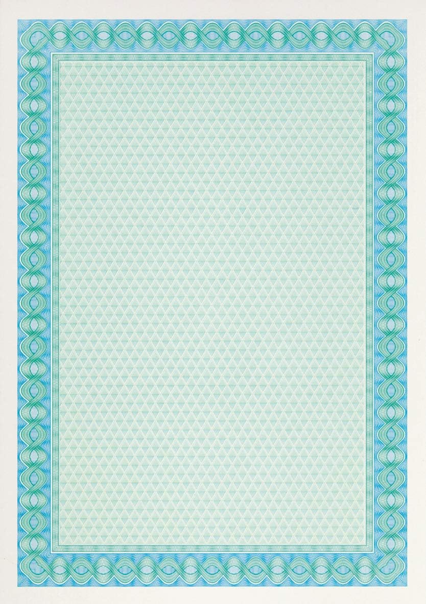 DECAdry Premium-Zertifikatblätter Wasserzeichen 115 g/m² A4 70 Blatt türkis-blau 1 blau, 1 blau