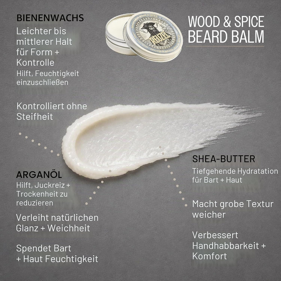 Reuzel Beard Balm, Wood & Spice, Masculine Scent, 35 g