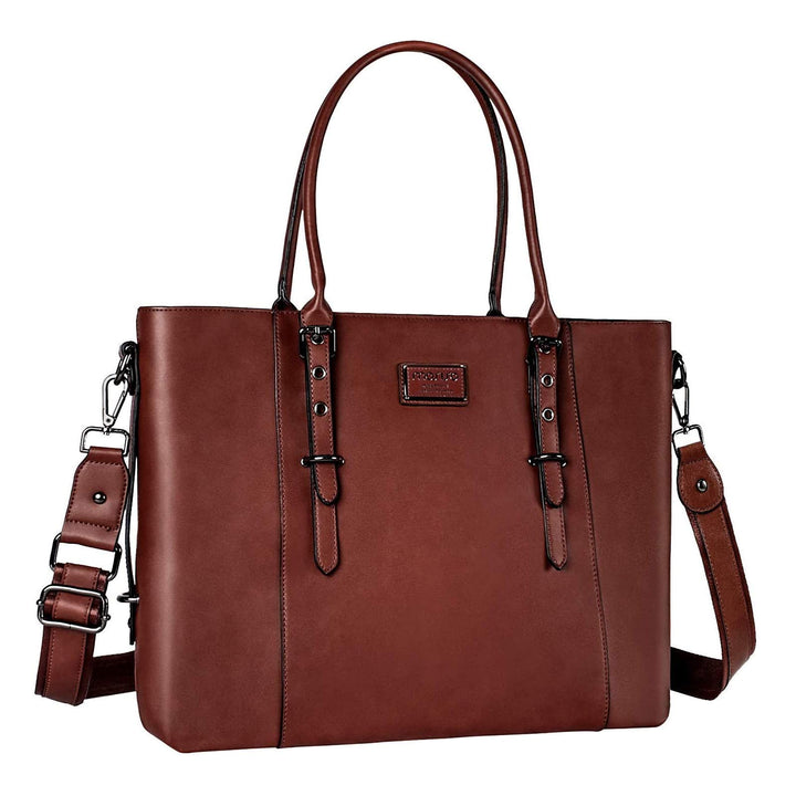 MOSISO Laptop Tasche (17-17,3 Zoll),PU Leder Umhängetasche Tragetasche Aktentasche Handtasche Kompat