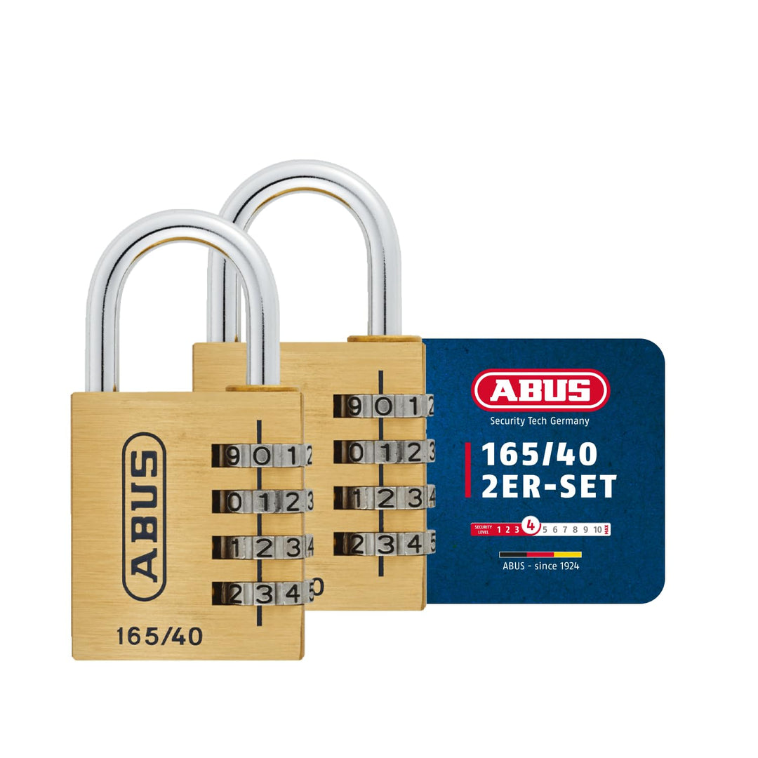 ABUS Zahlenschloss 165/40 - Vorhängeschloss aus Messing - mit individuell einstellbarem Zahlencode -