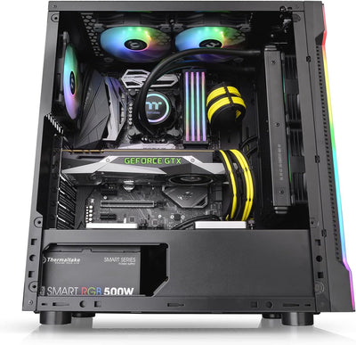 Thermaltake H200 TG RGB ATX PC-Gehäuse | 1 vorinstallierter 120mm Lüfter | Tempered Glass | Schwarz