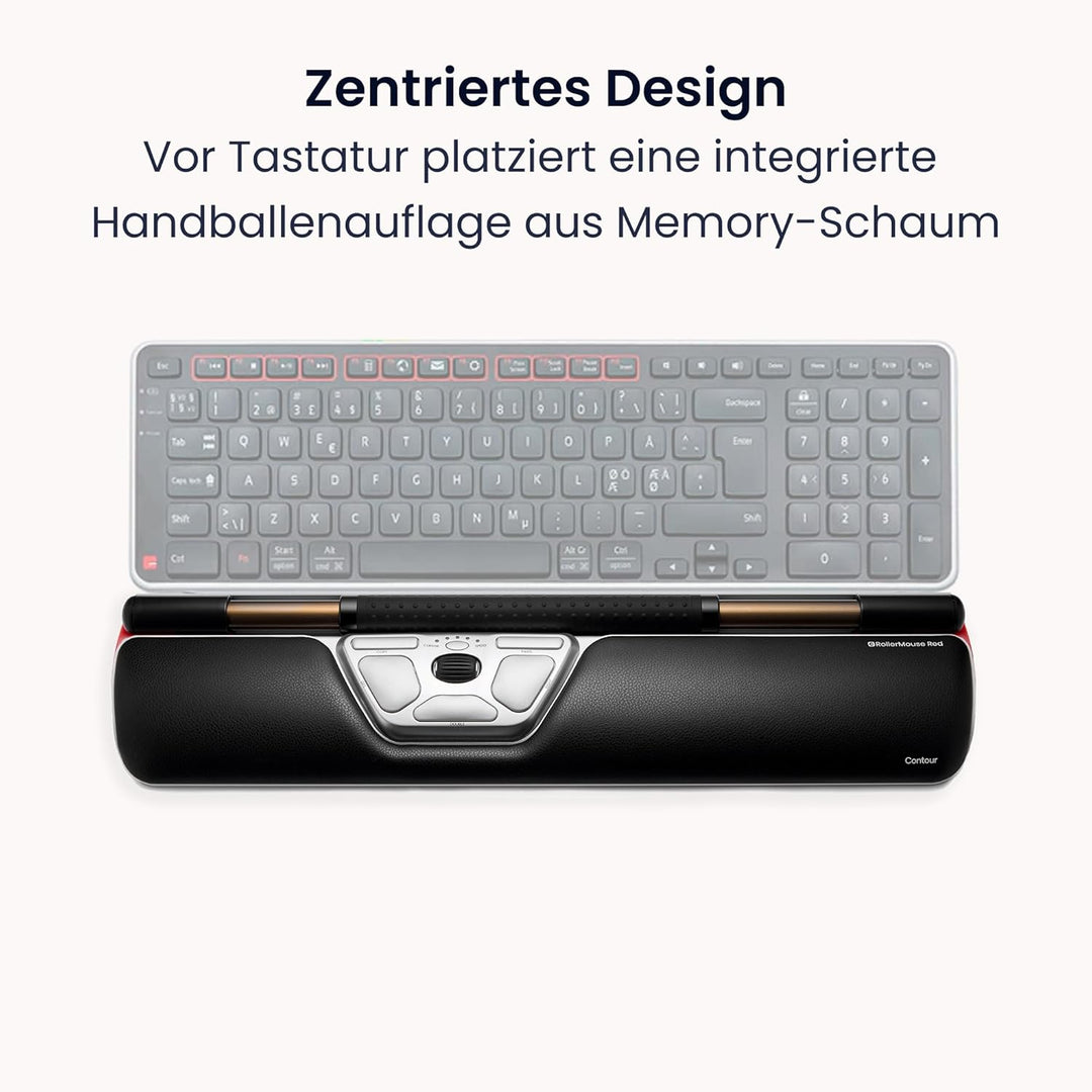 Contour RollerMouse Red Ergonomische Maus erweiterter Handgelenkstütze Memory Schaum, Ideal für RSI