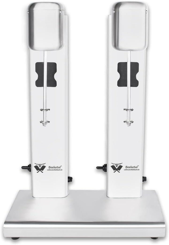 Beeketal 'BMS-2' Profi Gastro Doppel Milchshaker Mixer aus Edelstahl mit 2 Geschwindigkeitsstufen in