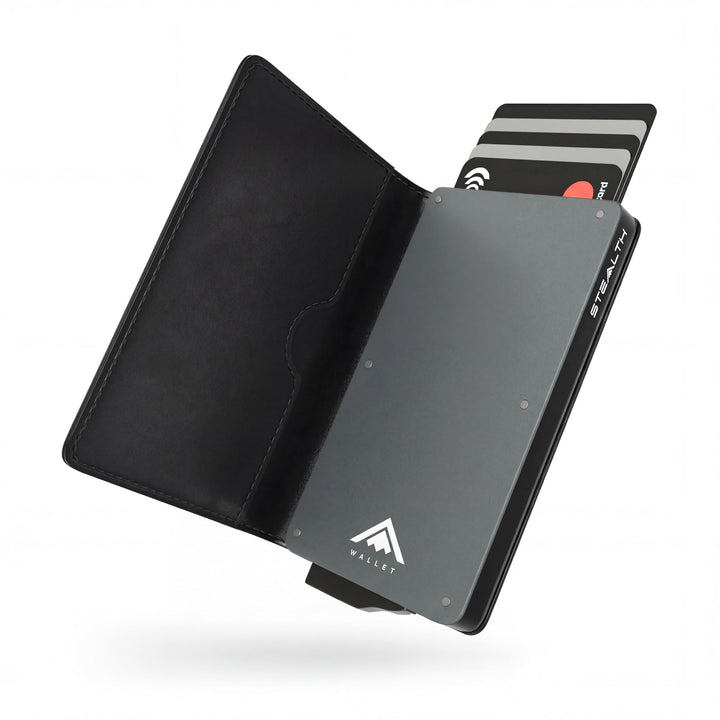 Stealth Wallet RFID Kartenportmonai Herren - Minimalistische Pop-Up-Portemonnaies mit Geschenkbox -