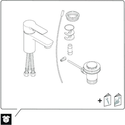 Duravit A11010 A.1 Einhebel-Waschtischmischer, Chrom mit Zugstangen-Ablaufgarnitur