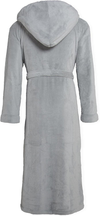 CelinaTex Texas Bademantel Kapuze L grau creme weiss Mikrofaser Damen Herren Morgenmantel Coral Flee