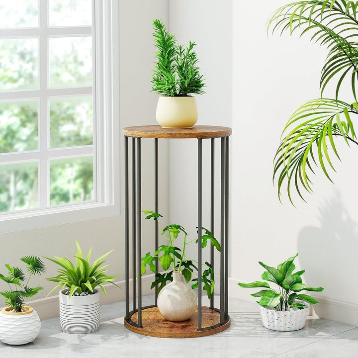 HDANI Rund Pflanzenständer Metall 35cm,Solider und Robuster Blumenständer für Wohnzimmer, Garten,Bal