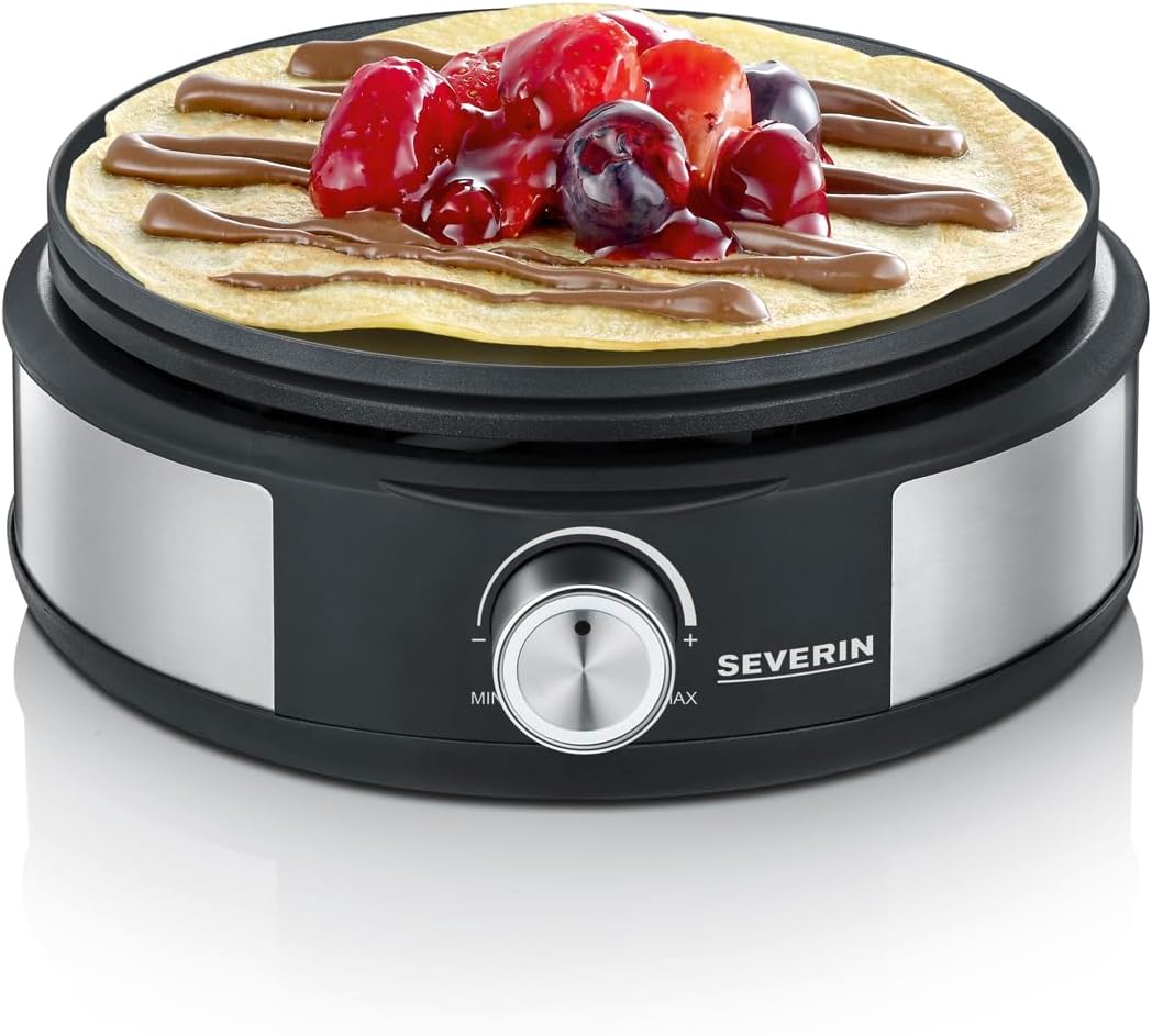 SEVERIN Fondue-Crêpes-Kombination, spülmaschinengeeignetes Fondueset mit 8 farblich markierten Gabel