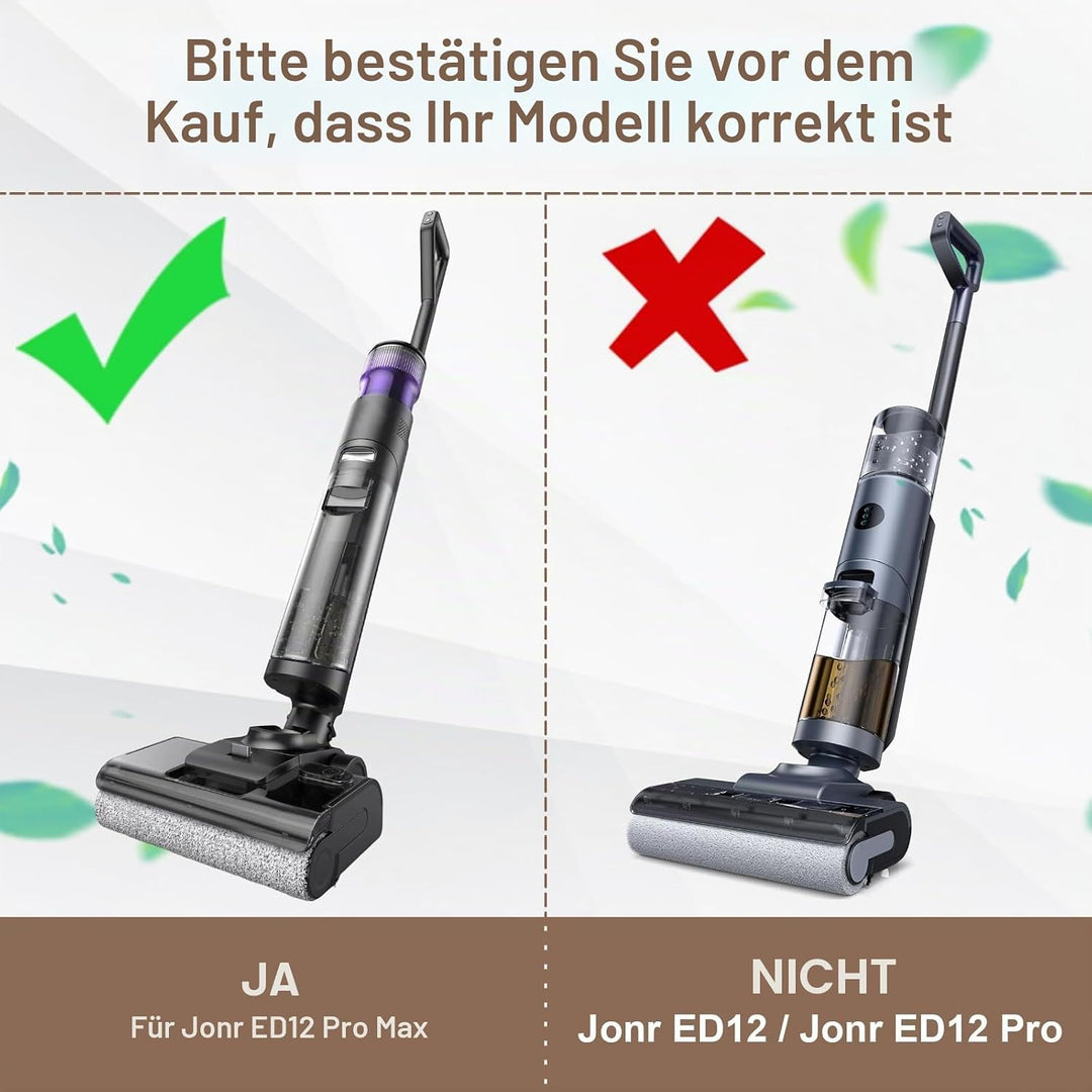 Bürstenrolle Filter Ersatzteile für Jonr ED12 Pro Max Akku Nass Trockensauger Zubehörset, 2 Bürstenr
