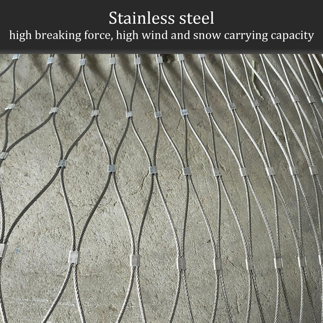 Edelstahl-Seilnetz,3x1m Multifunktionales Metallgeflecht,10cm/2mm Sicherheitsnetz,Beweglicher Begren